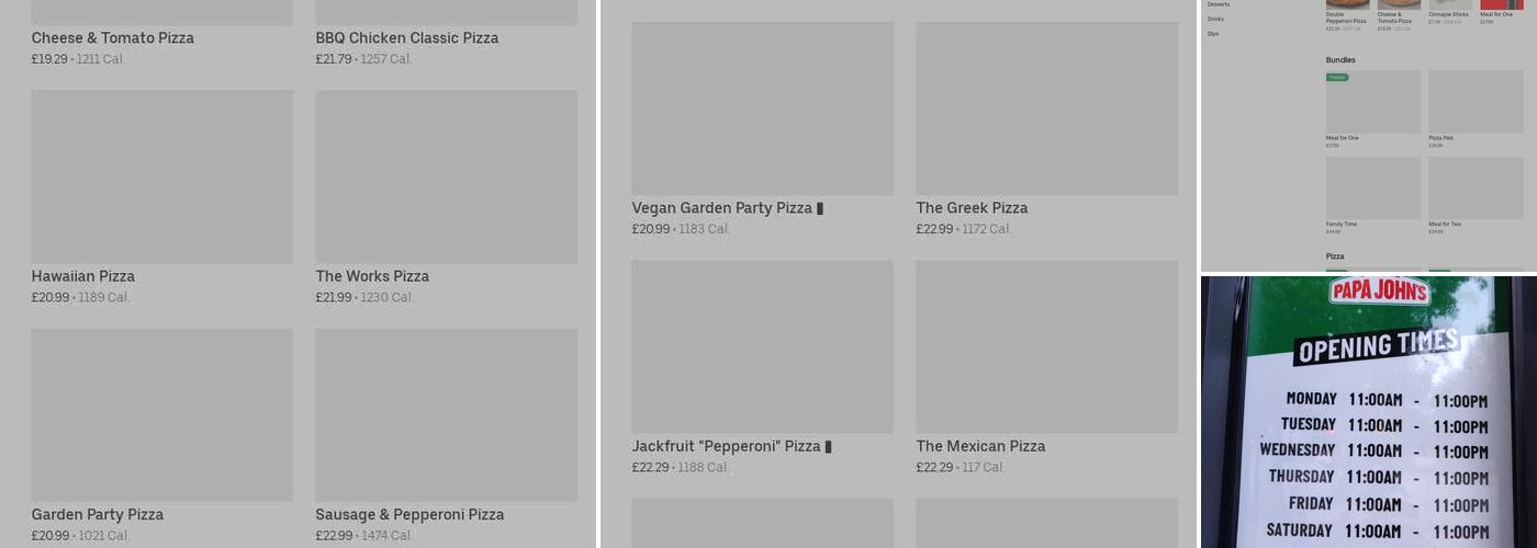 Papa Johns Pizza Menu