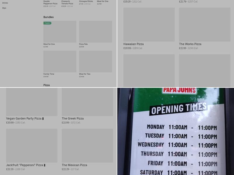 Papa Johns Pizza Menu