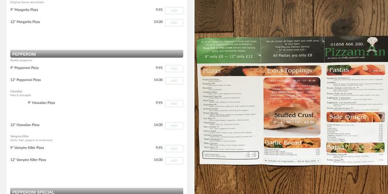 Pizza Man Market Harborough Menu