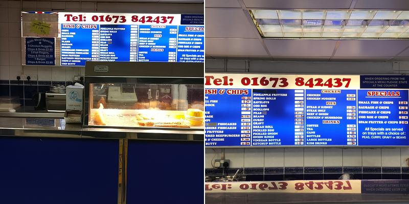 Union Jack Fish Bar Menu