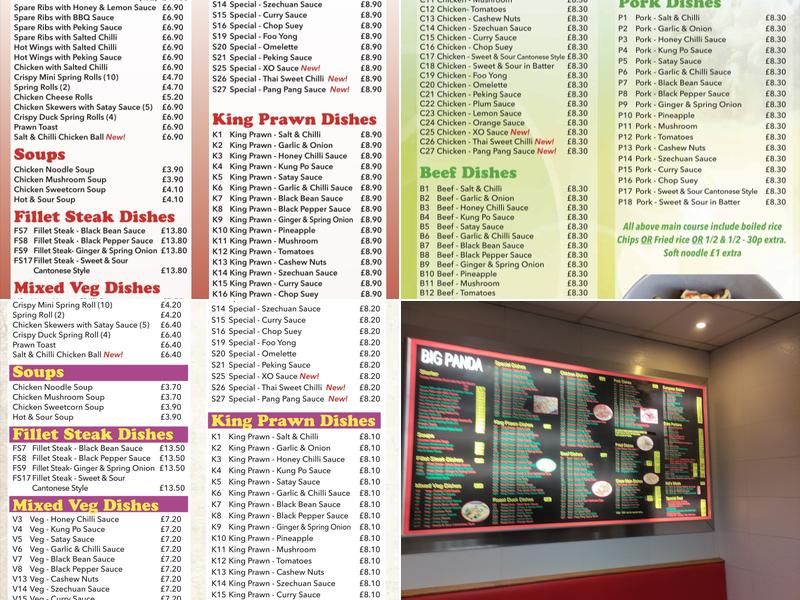 Big Panda Menu