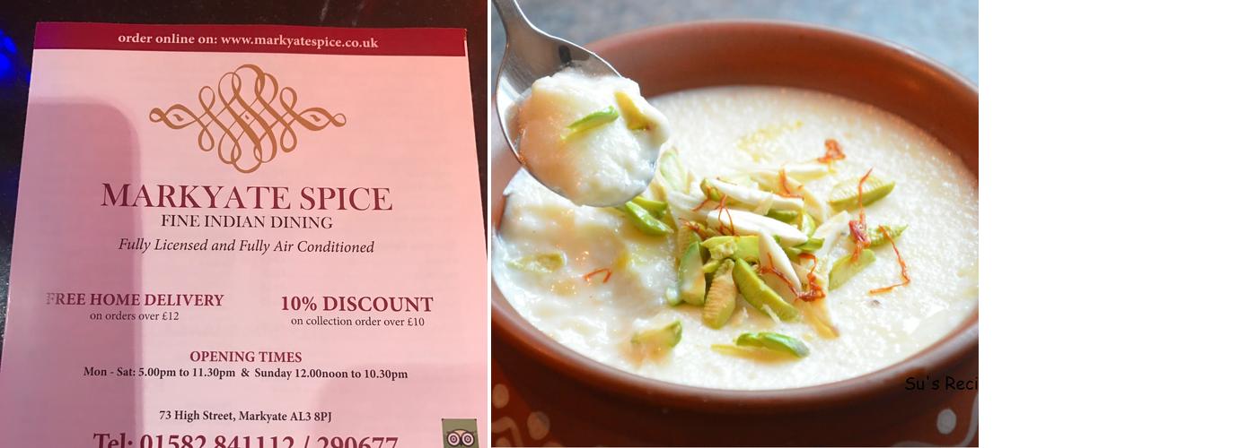 Markyate Spice Menu