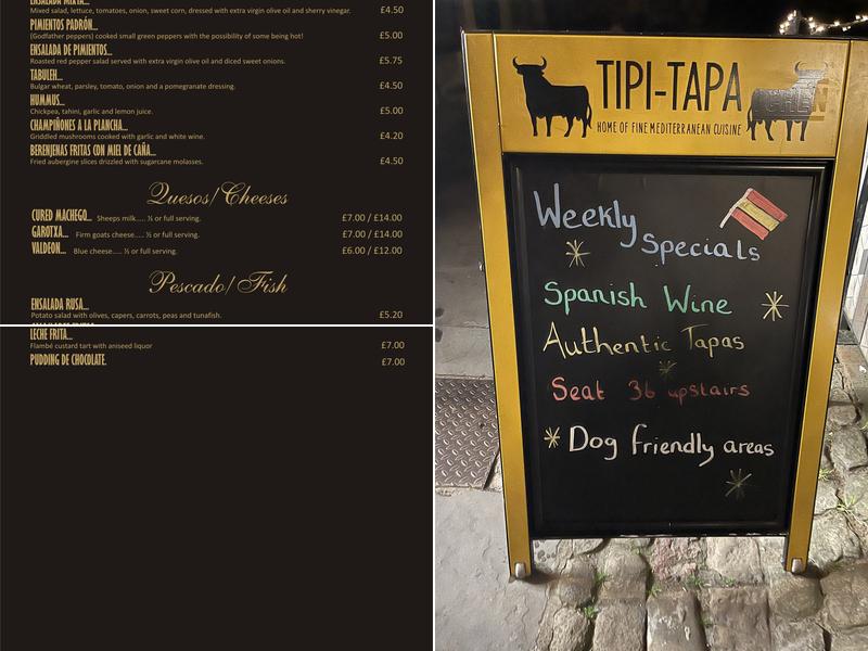 Tipi Tapa Marlborough Menu