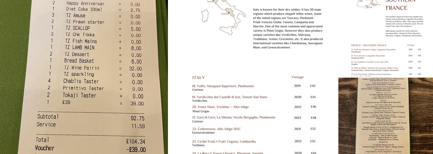 Vaasu by Atul Kochhar Menu