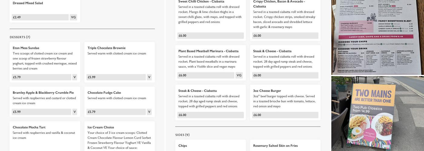 The Marlow Donkey Menu