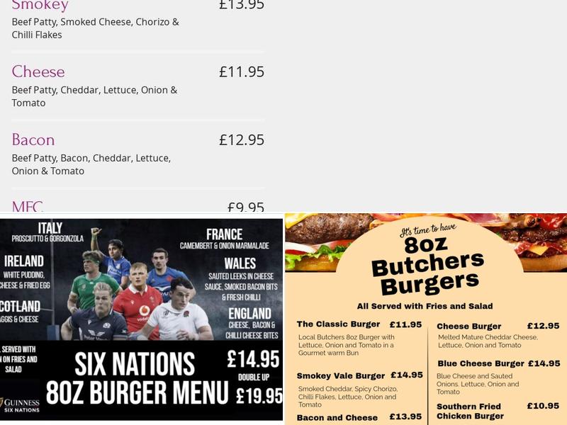 The Blackmore Vale Inn Menu