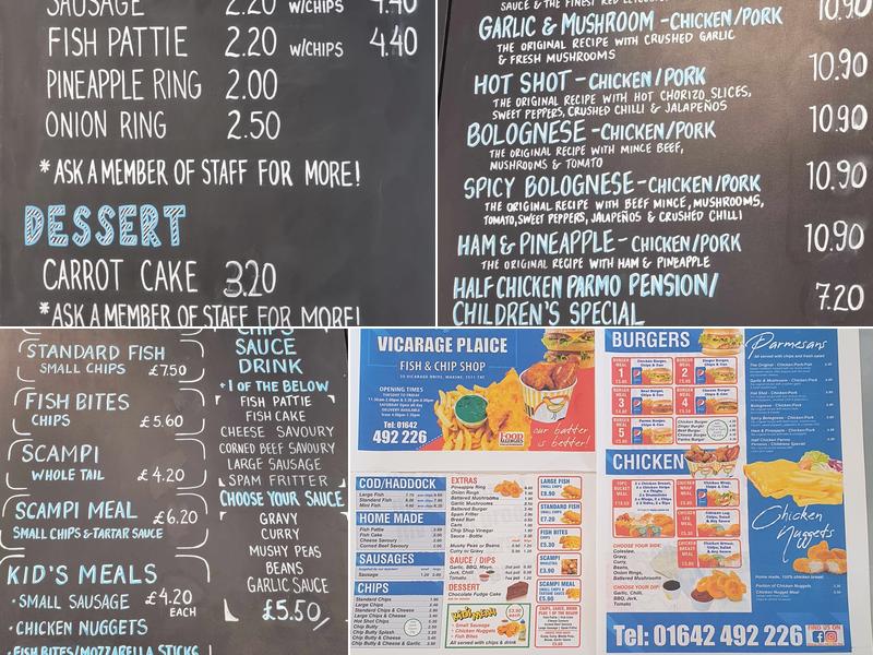 Vicarage Plaice Menu