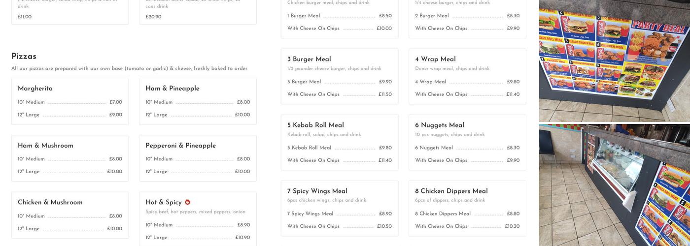 Marston Kebab Menu