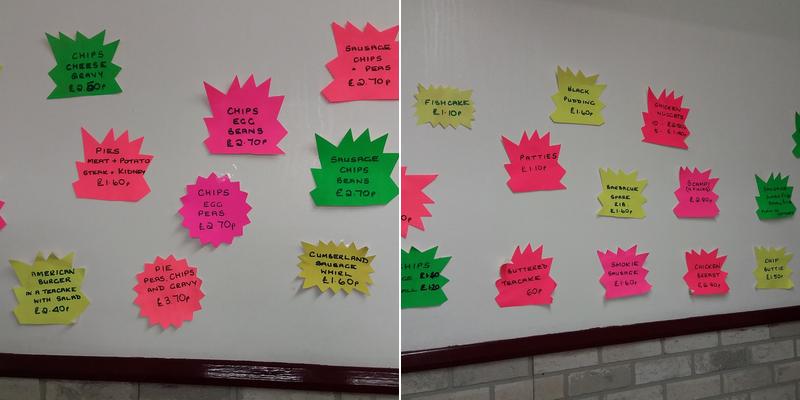 Ellenborough Fish & Chip Shop Menu