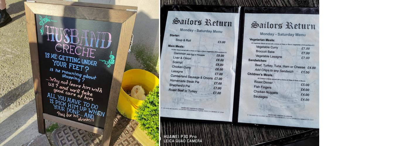Sailors Return Menu