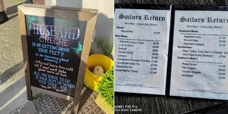 Sailors Return Menu