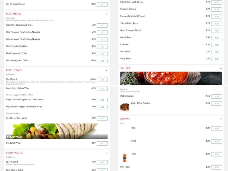 Flimby pizza Ltd Menu