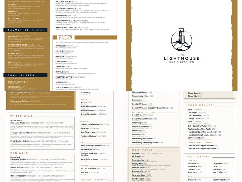 The Lighthouse Brasserie, Bar & Kitchen And Lounge Menu