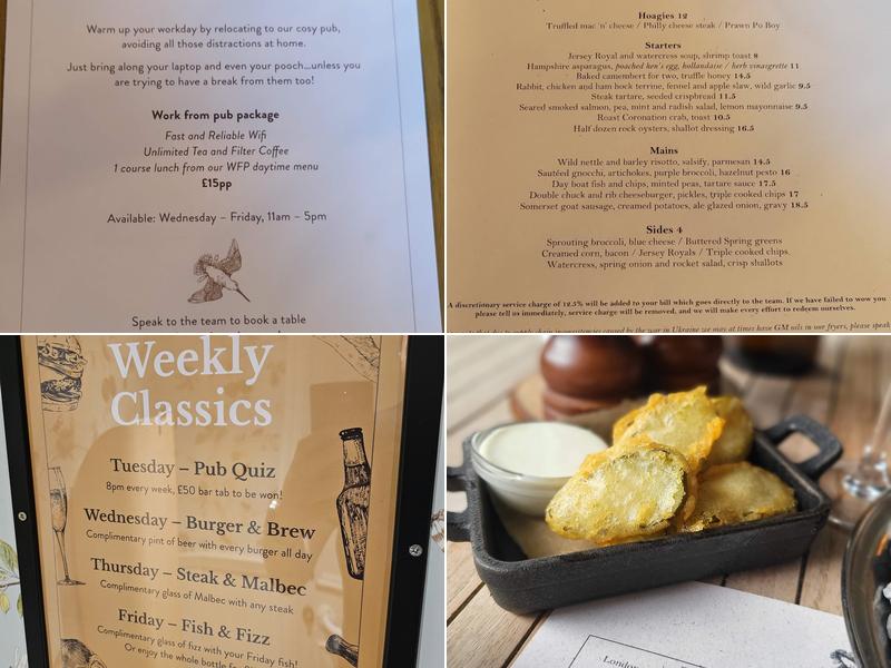 The Drumming Snipe Menu