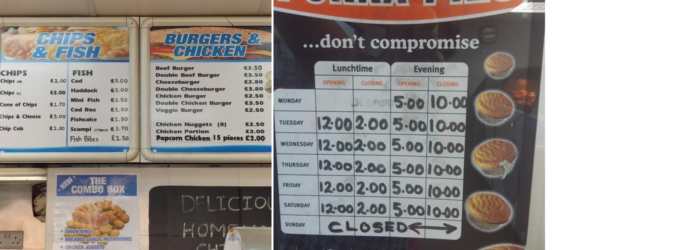 Michael's Plaice Menu