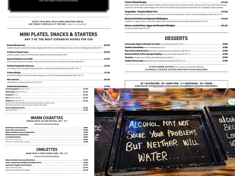 The Market Tavern Menu