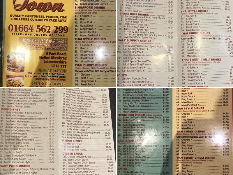 China Town Menu