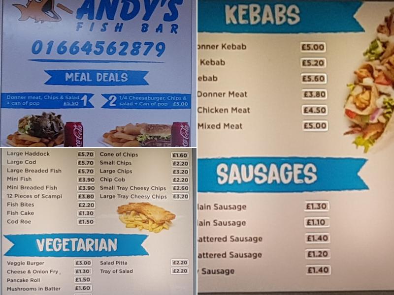 Andy's Fish Bar Menu