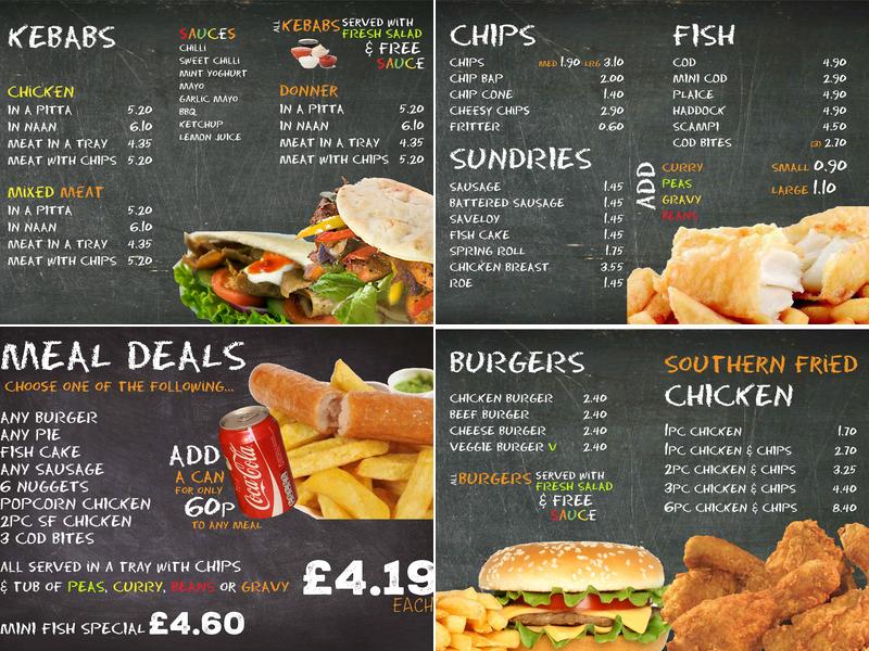 Queens Fish & Chips - Ashbourne Menu