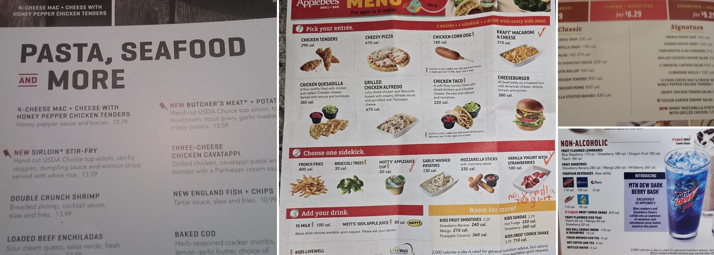 Applebee's Grill + Bar Menu