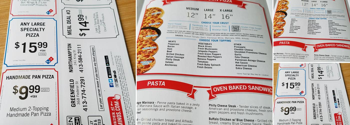 Domino's Pizza Menu