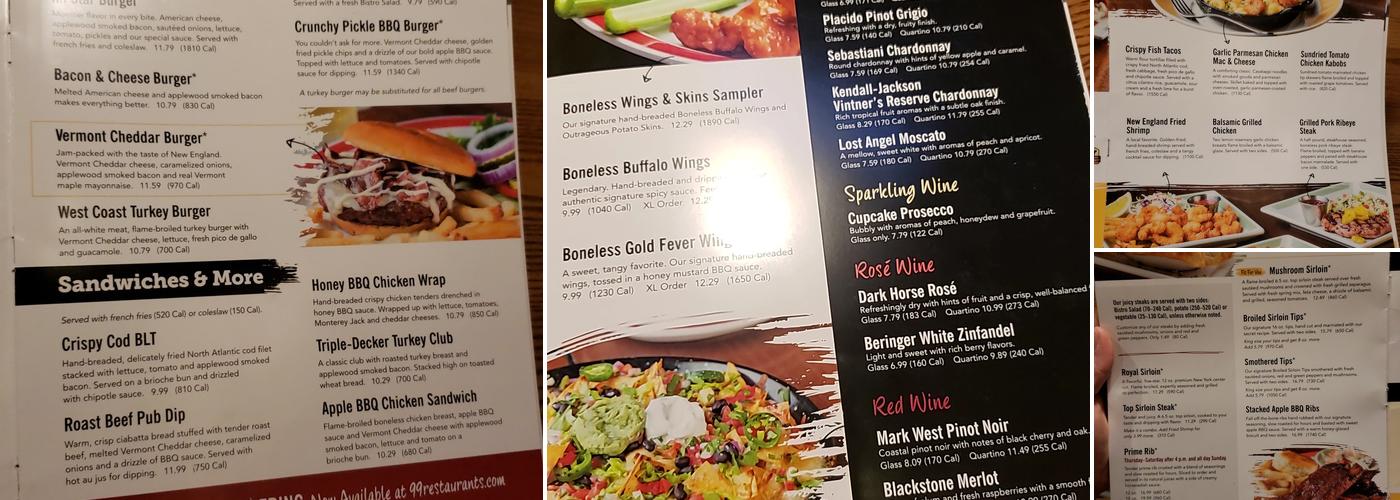 99 Restaurants Menu