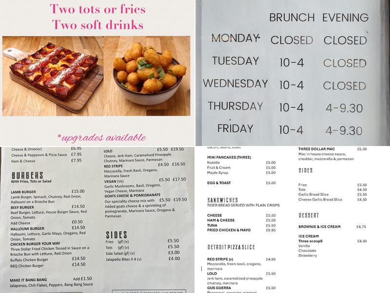 Three Dollar Bill Pizza Menu