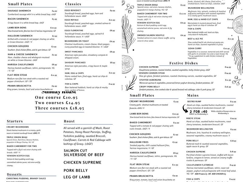 The Horn Inn Menu