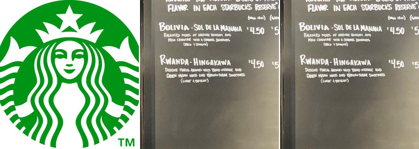Starbucks Menu