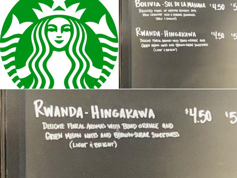 Starbucks Menu