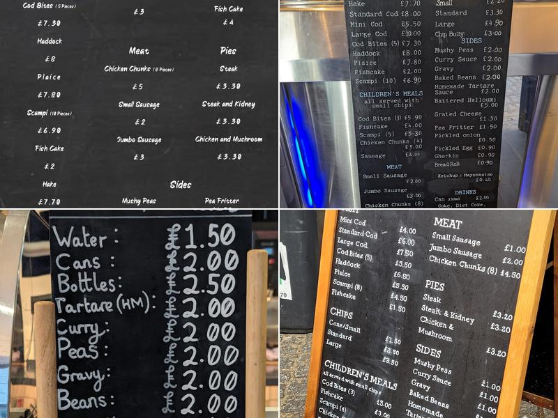 The Fishermens Chippy Menu