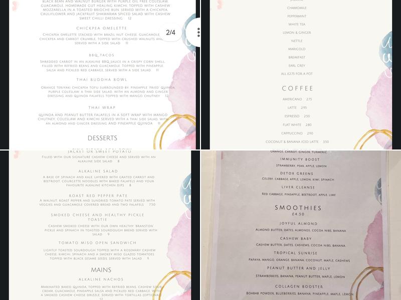 Alkaline Kitchen Menu