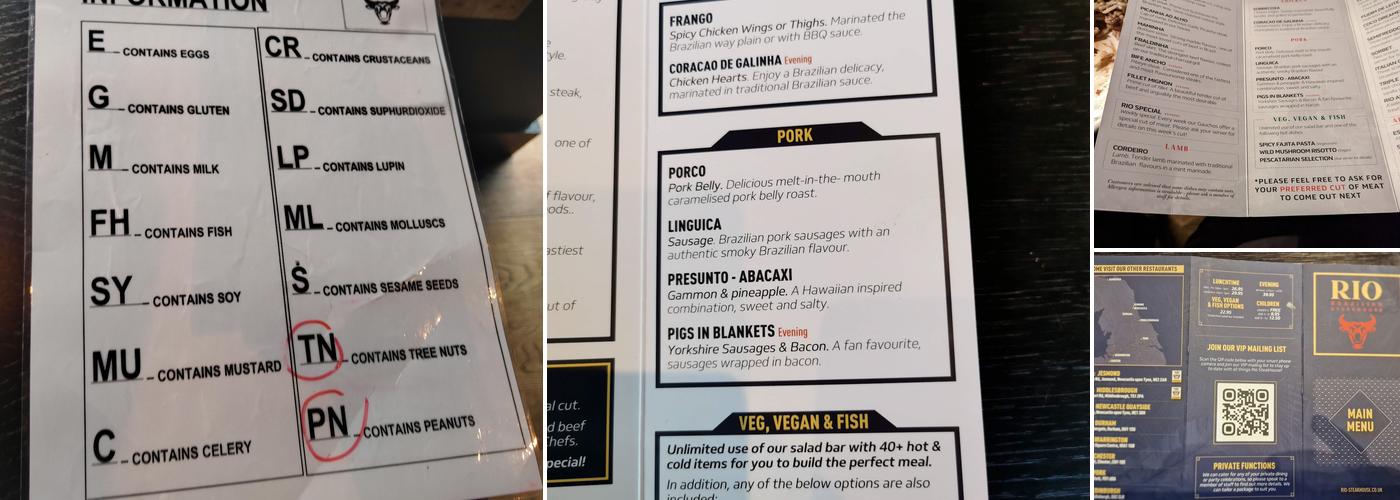 Rio Brazilian Steakhouse - Middlesbrough Menu