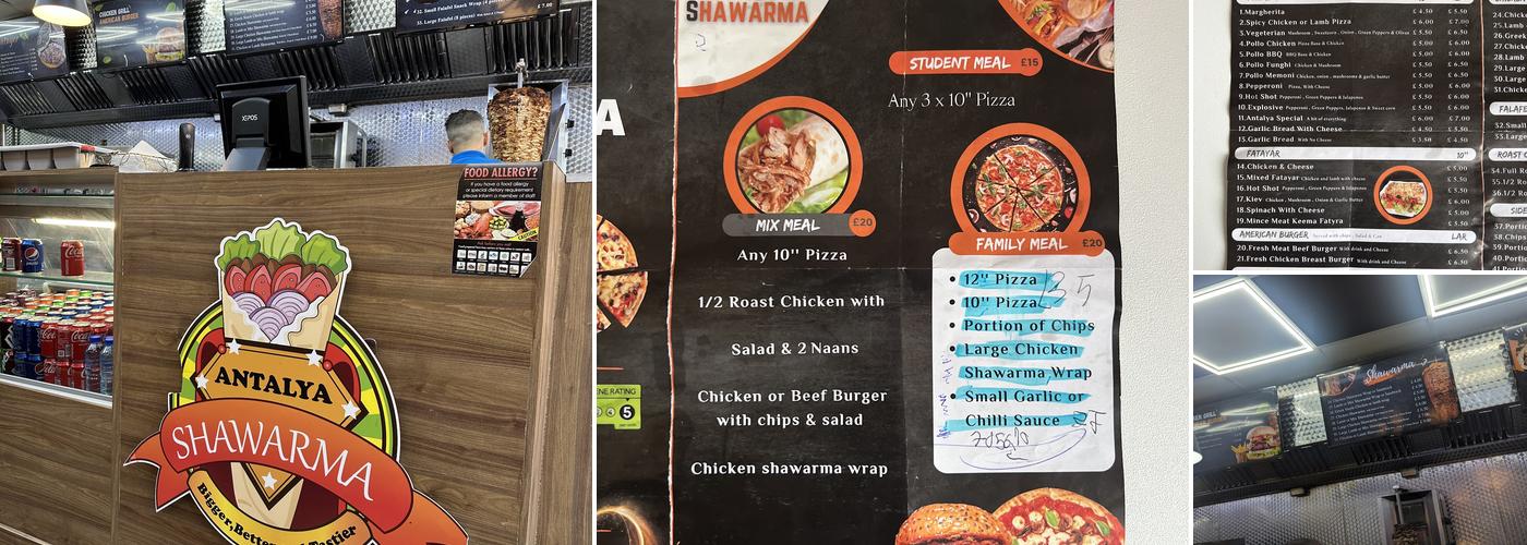 Antalya Shawarma Menu