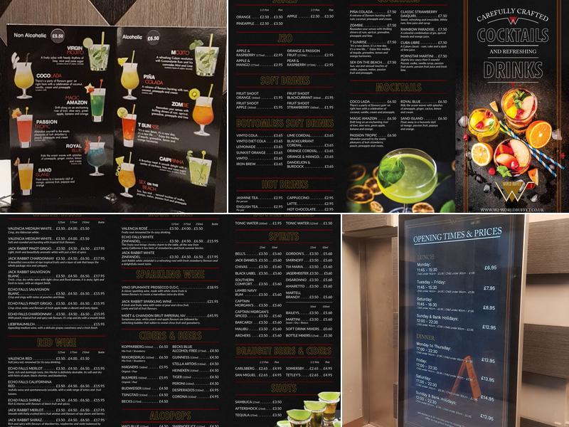 W2 World Buffet Restaurant Menu