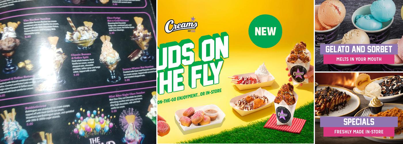 Creams Cafe Middlesbrough Menu