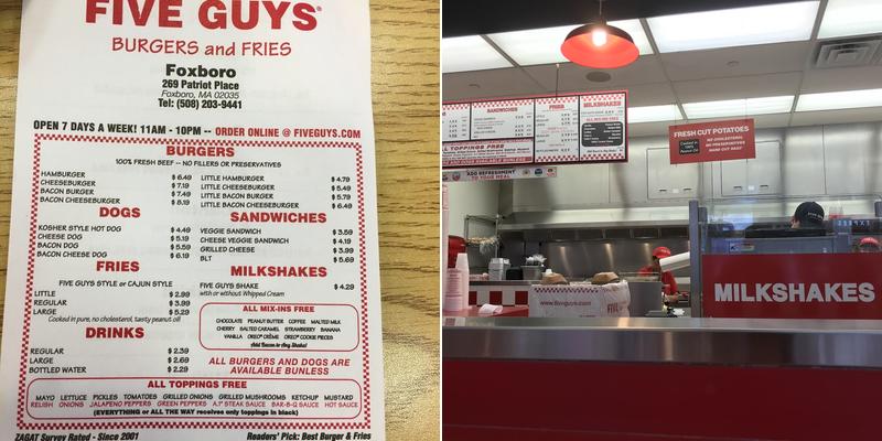 Five Guys Menu