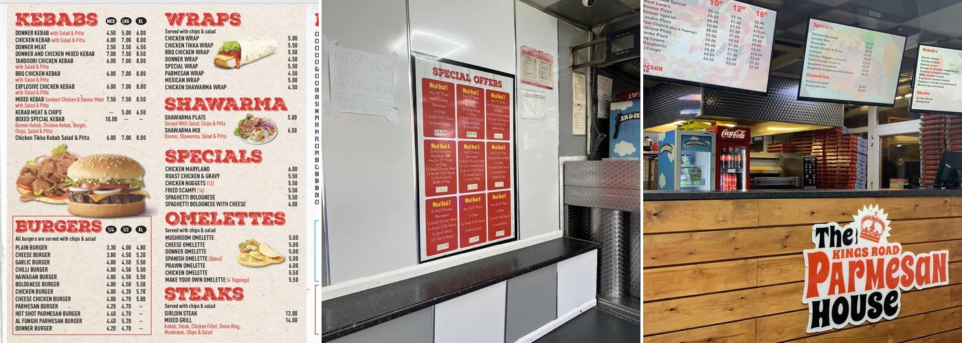 The King's Road Parmesan House Menu