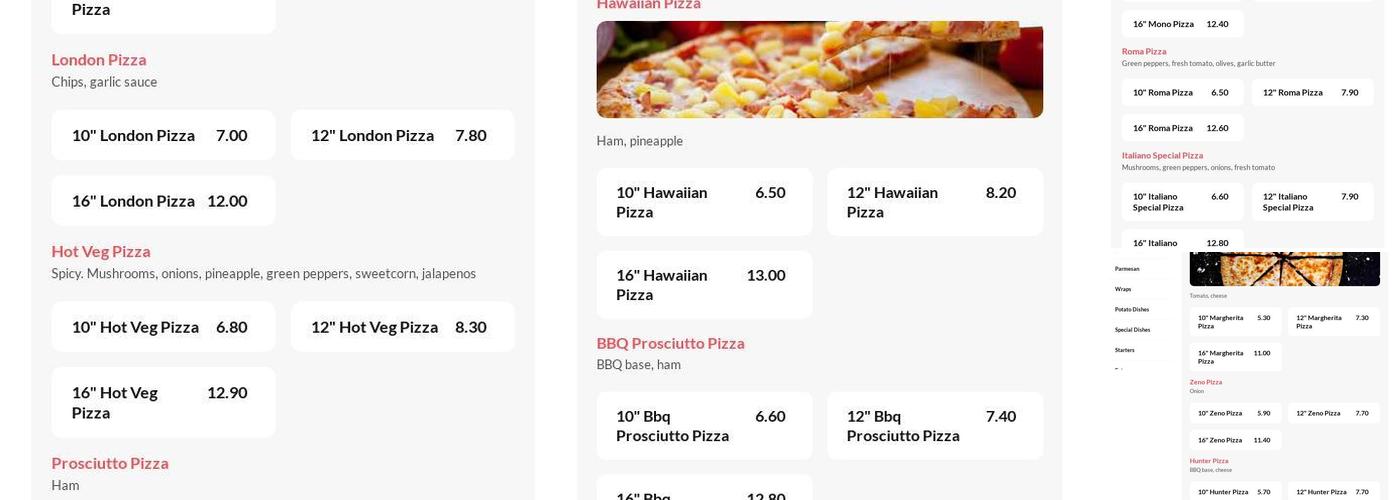 Pizza Feast & Parmesan House Menu