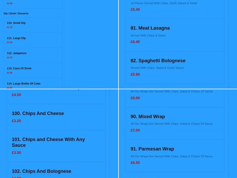 Romeo's Pizzeria Menu