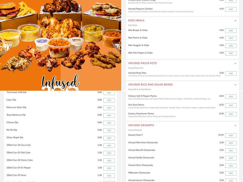 Infused2go Menu