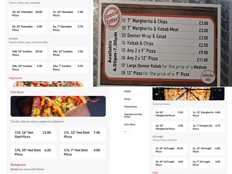 Pizza Shack Menu