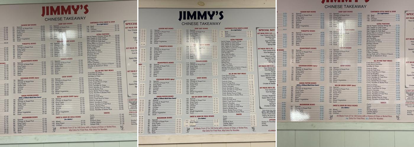Jimmy's Menu