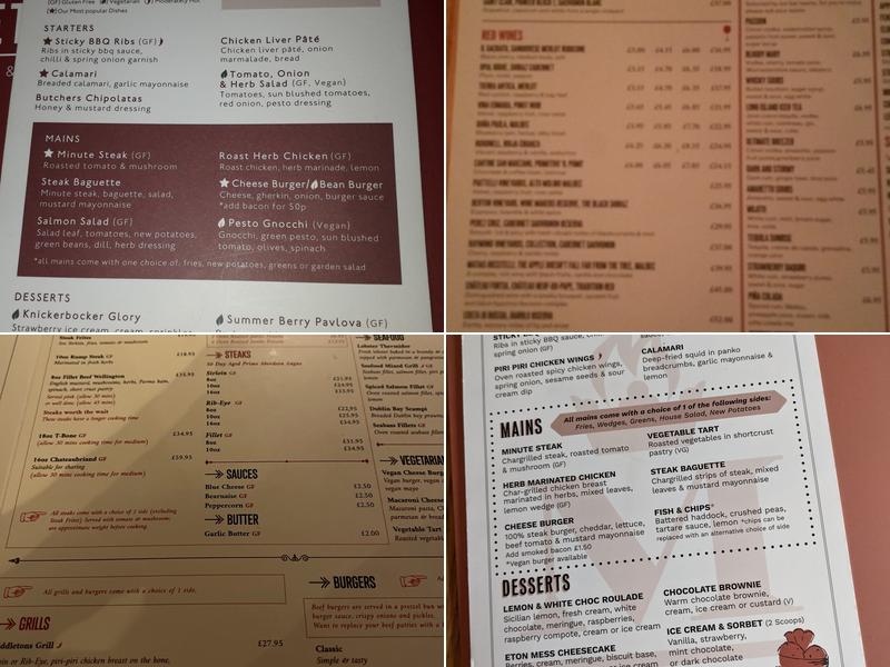 Middletons Steakhouse & Grill Menu