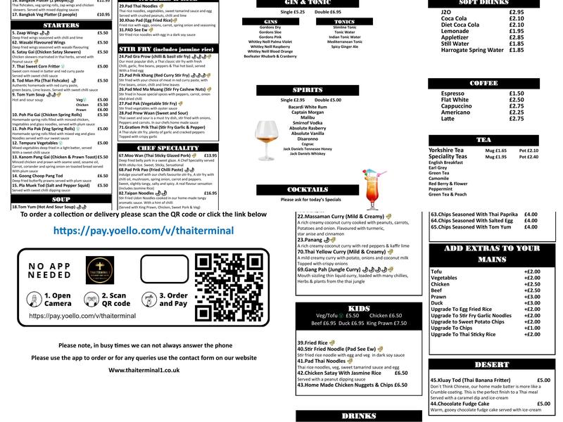 Thai Terminal 1 Menu