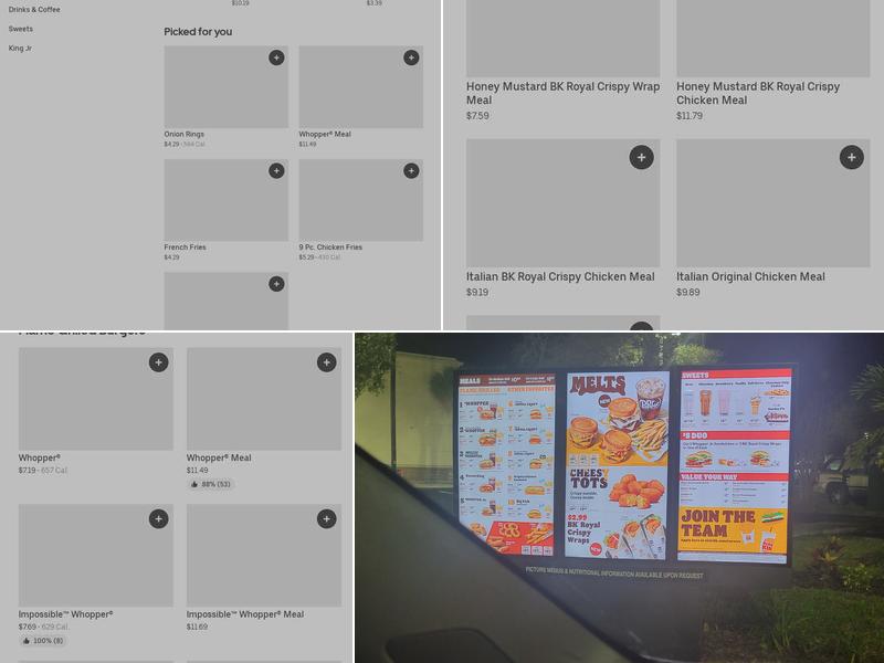Burger King Menu