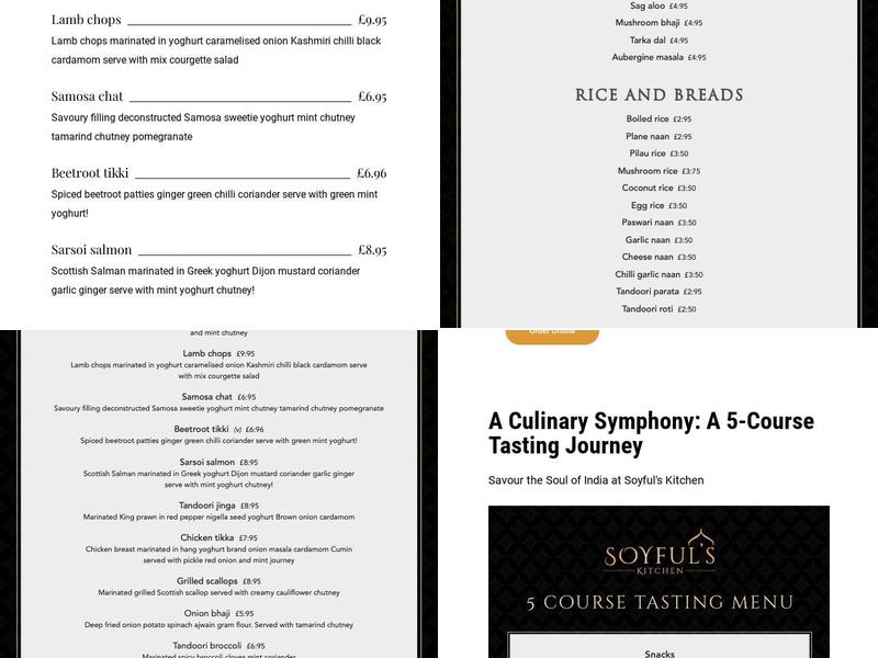 Soyful's Kitchen Menu