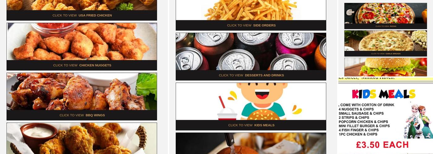 U.S.A. Fried Chicken Menu