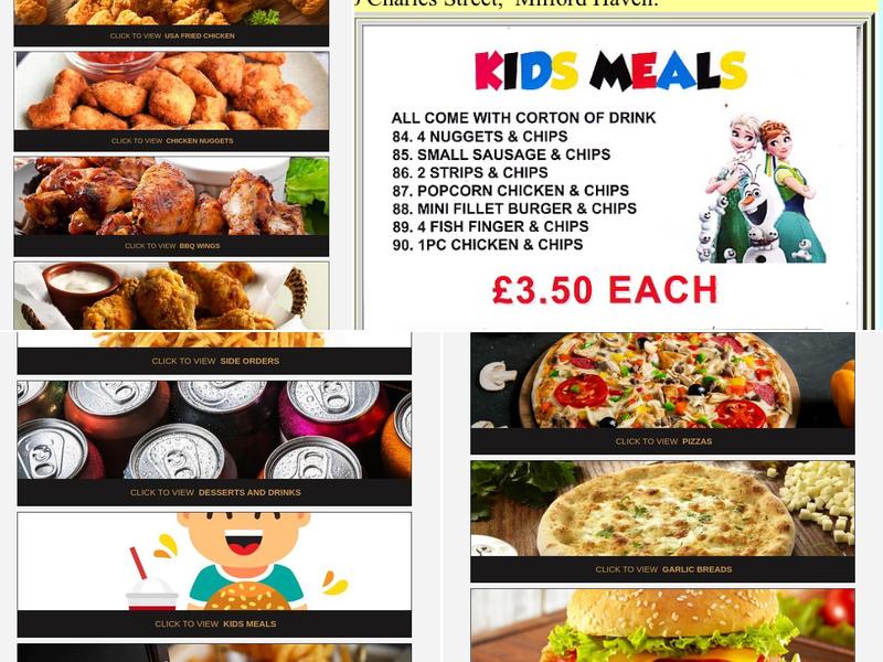 U.S.A. Fried Chicken Menu