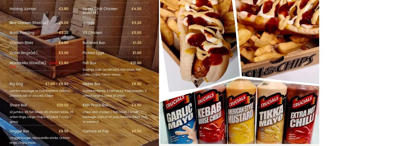 Dotties Traditional Fish and Chips Menu